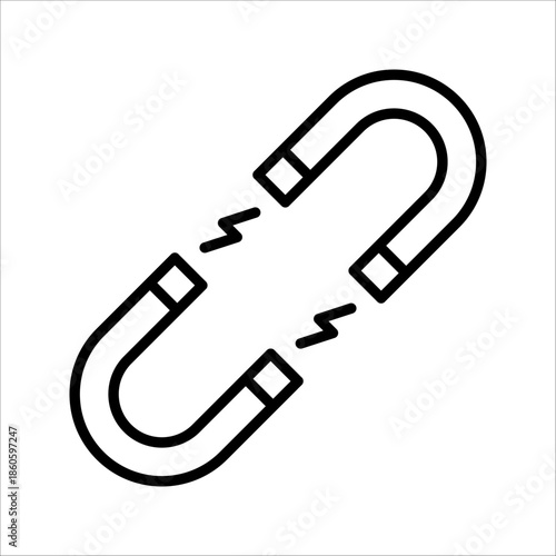 magnet Icon. Symbol isolated white background. vector illustration. color editable.