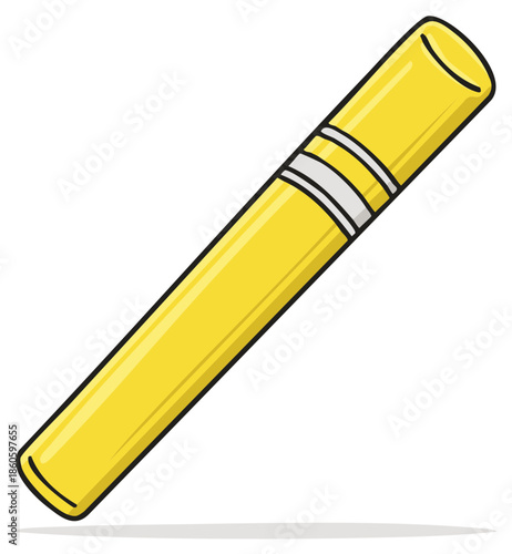 Yellow highlighter pen cartoon illustration