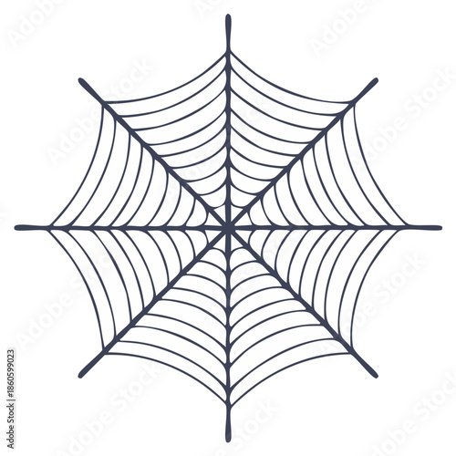 Simple hand drawn spider web design element for Halloween and spooky projects