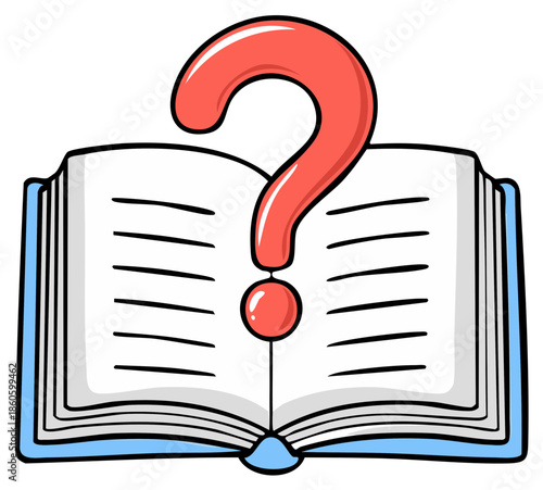 Open Book with a Question Mark Symbol Depicts Inquiry and Intellectual Curiosity