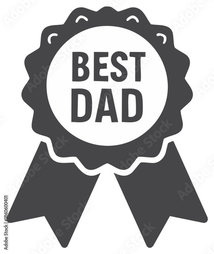 Best Dad award ribbon icon for celebrating fathers and paternal figures