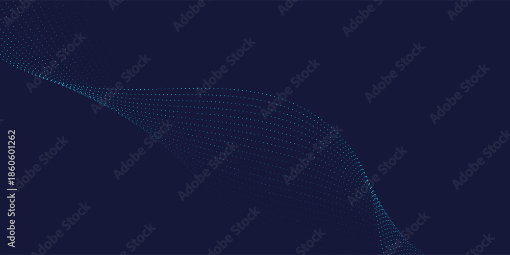 Φωτογραφία Flowing dots particles wave pattern in blue green colors