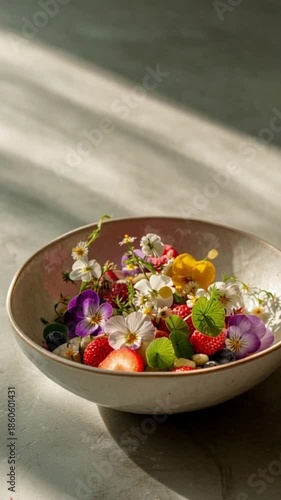 Frühlings-Bowl mit essbaren Blüten