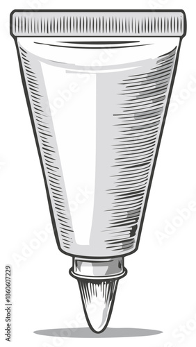 Vintage tube of cream or ointment with applicator tip and textured body