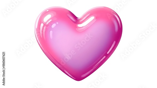 Wallpaper Mural Pink heart shaped object on white background Torontodigital.ca