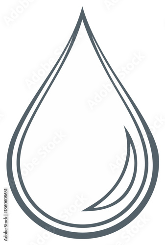 Elegant water drop icon illustration symbolizing freshness and liquid concepts