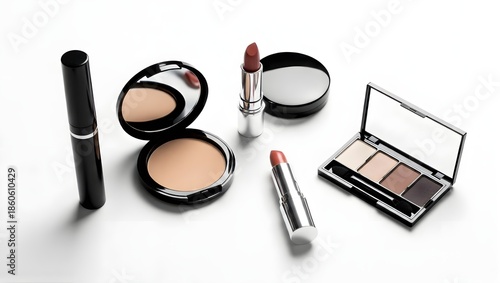 Color Cosmetics Lip gel, Lipstick, Lip balm, Face Mask, Makeup Item for Mockup Design isolated on White background 4