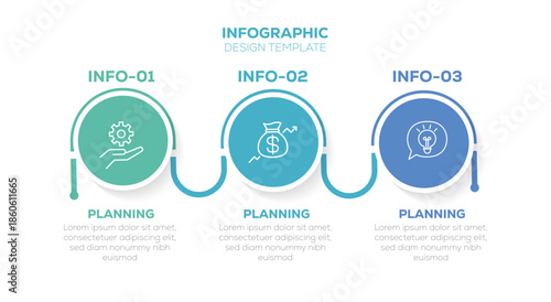 Infographic design business template with icons and 3 options or steps. Business data visualization. timeline infographic icons design. Vector illustration.