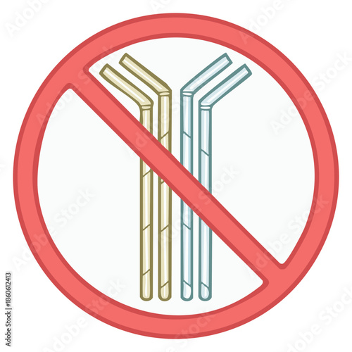 Say No to Plastic Straws: Campaign for Environmental Protection, Ban Single-Use Plastic Pollution, Ecological Awareness.