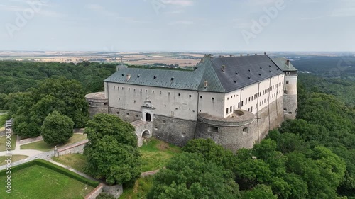 Aerial view of the Cerveny kamen Castle in Slovakia