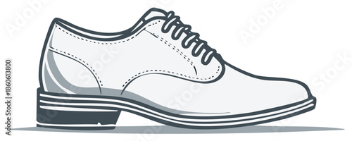 Classic Oxford shoe illustration detailed design formal footwear for men