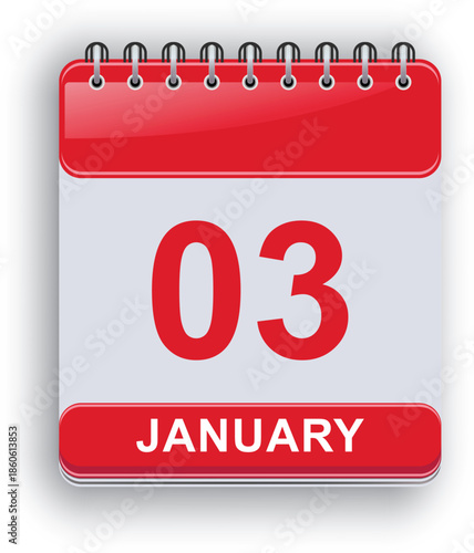 January 03 Daily Planner Calendar Template