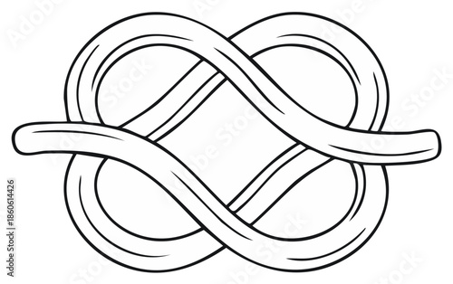 Black and White Illustration of a Pretzel