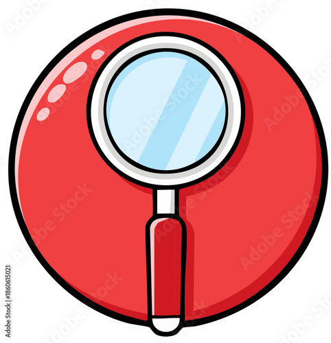 Wallpaper Mural Cartoon Magnifying Glass on Red Circle Torontodigital.ca