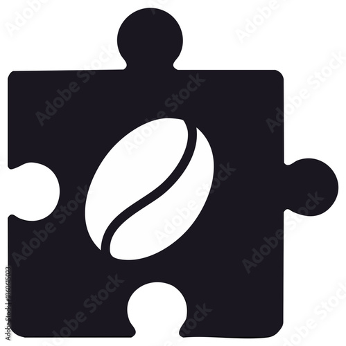 Wallpaper Mural Puzzle piece with coffee bean icon representing solution connection and energy concept Torontodigital.ca