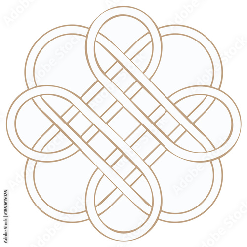 Wallpaper Mural Elegant intricate abstract geometric knot pattern continuous line art vector illustration Torontodigital.ca