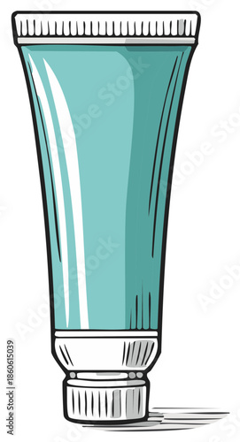Wallpaper Mural Simple Light Blue Squeeze Tube with White Cap Vector Illustration Empty Packaging Torontodigital.ca