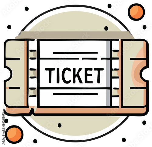 Event Admission Ticket Entry Pass with Text Placeholder