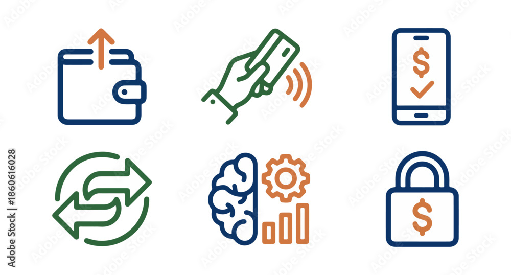 Φωτογραφία Digital payment and finance icons for modern technology