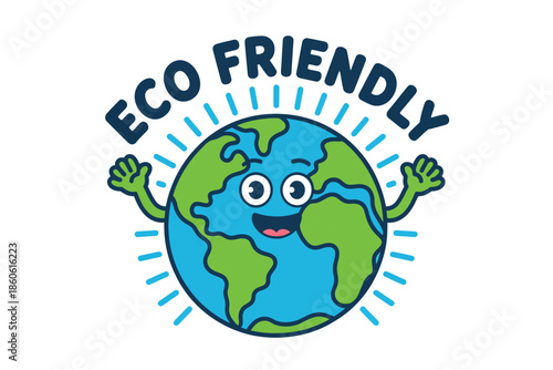 Eco friendly earth character with environmental protection concept