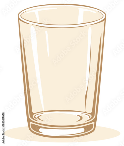 Simple Vector Illustration of an Empty Drinking Glass
