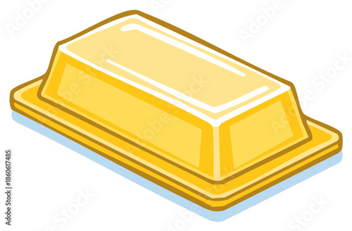 Shiny Gold Bar Illustration Treasure Wealth Investment Commodity Bullion Asset