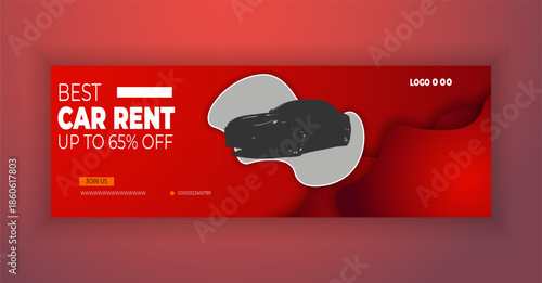 Car sale banner for flyer and social media post template
