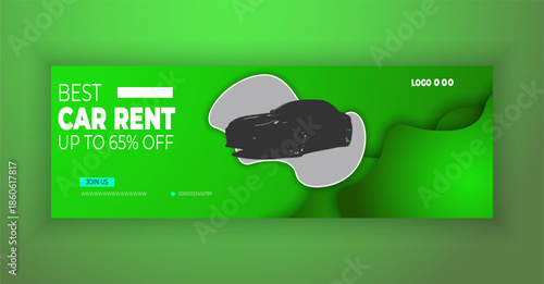 Car sale banner for flyer and social media post template