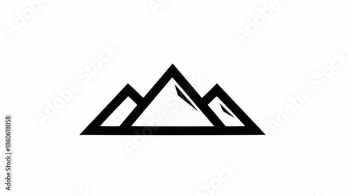 Minimalist mountain range silhouette logo design.