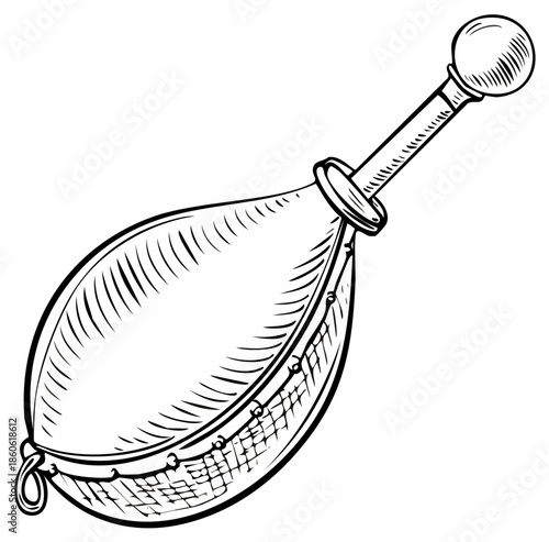 Antique Cupping Glass Engraving with bulb for Bloodletting Medical Practice