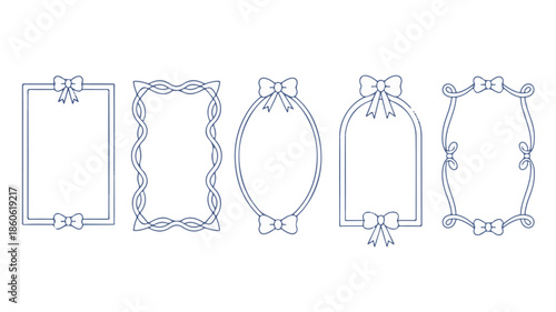 Elegant frame designs with decorative bows and intricate patterns