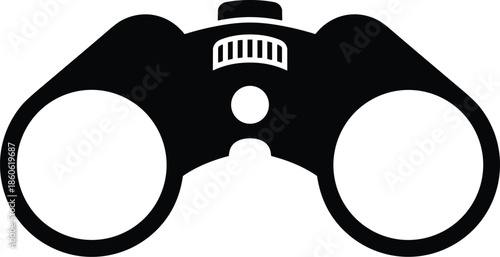 Binoculars, silhouette, minimalistic, black, icon, vector, focus, lens, grip, adjustment, tool, observation, equipment, symbol, design, isolated, shape, graphic, accessory, viewing
