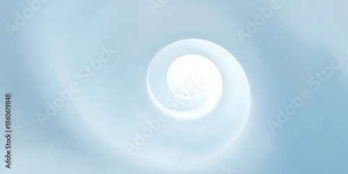 A bright white light source shines through a soft blue background with a subtle circular gradient effect around it.