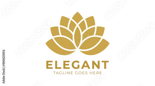 Elegant gold lotus logo design for luxury branding and premium brand identity