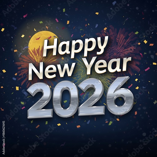 Happy newyear letters banner, vector art and illustration. can use for, landing page, template, ui, web, mobile app, poster, banner, flyer, background