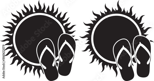 Summer sun flip flops vacation design