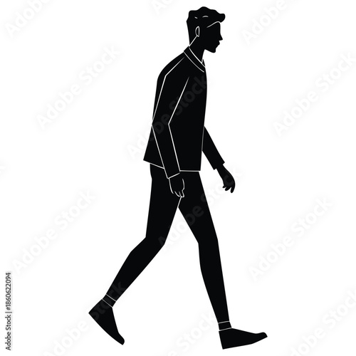 Generative Design Man Walking Silhouette Urban Pedestrian Graphic Icon