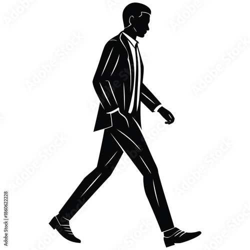Generative Design Man Walking Silhouette Urban Pedestrian Graphic Icon