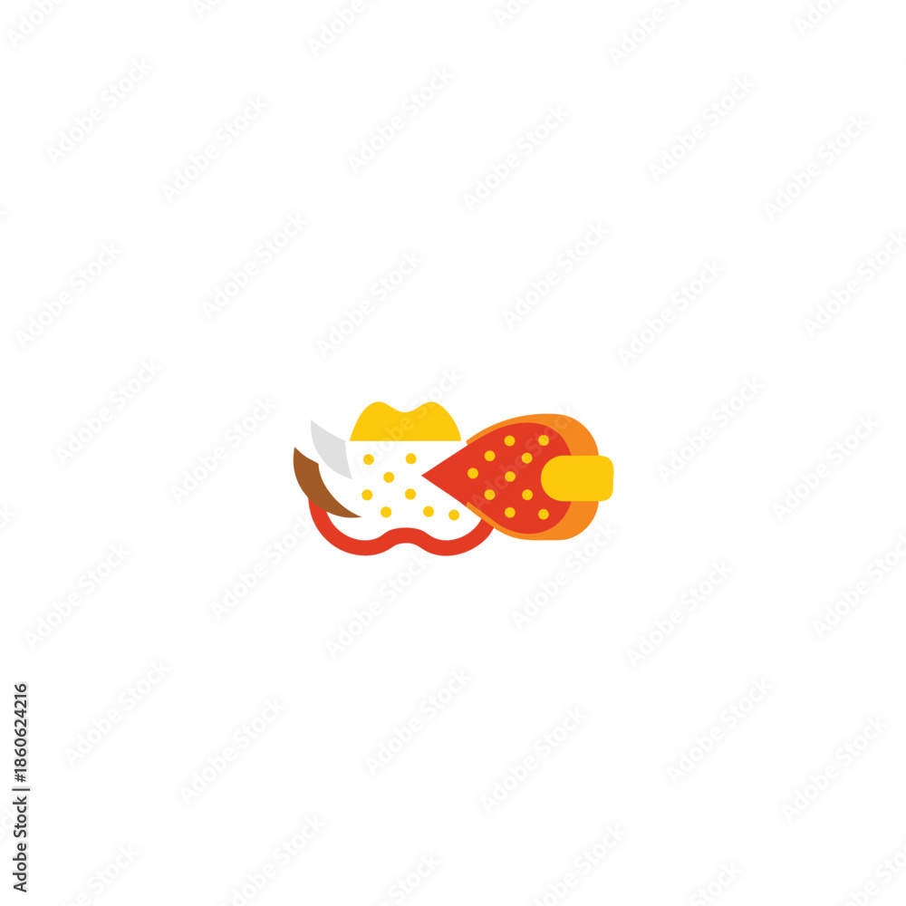 Fototapeta premium A-chayote-icon-colored-shape-art-Vector Illustration.