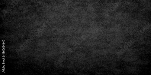 A dark and dirty vintage grunge paper texture provides a rough gray concrete backdrop with an aged black chalkboard pattern on an old textured wall surface for a blank design frame