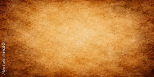A blank vintage parchment sheet with a stained grunge texture and aged brown design creates a worn antique paper background for retro art