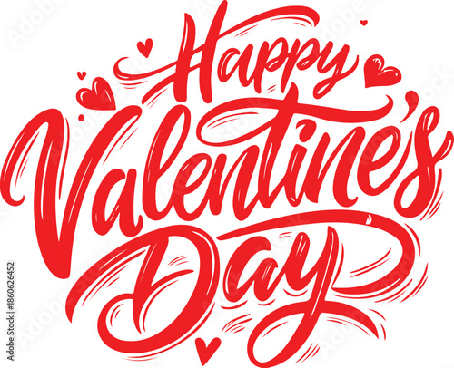 Vintage calligraphy red heart illustration with merry Christmas holiday greeting typography for a happy celebration card design vector