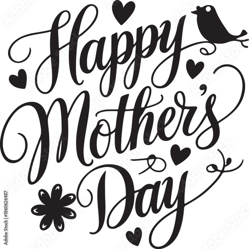 Happy Mother Day ,typography design vector art illustration