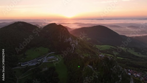 Aerial view of the resort on Vrsatec hill in Slovakia