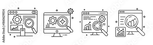 Optimizing digital performance and analyzing data through web analytics search processes