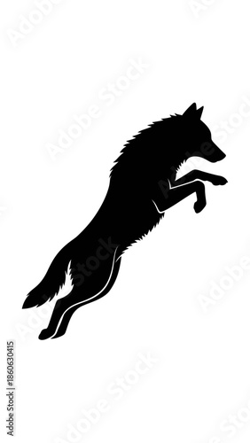 Black Horse Silhouette Jumping High.