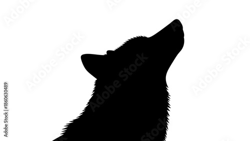 Black silhouette of a howling dog.