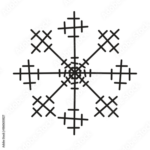 Single black and white snowflake icon