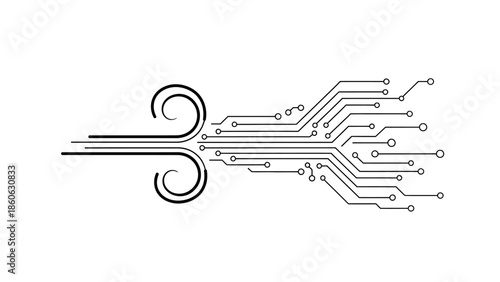 Circuit board design with swirls.