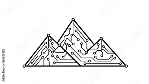 Circuit board mountain range design.